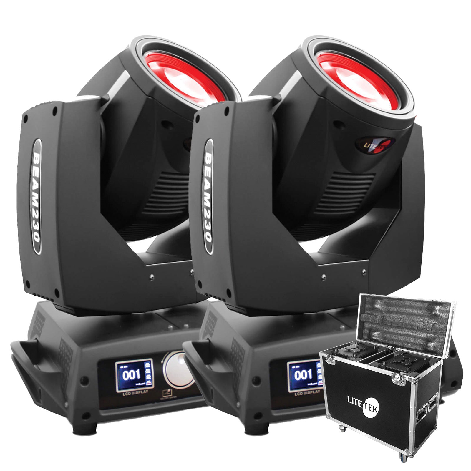 Lite Tek BEAM 230 7R Moving Beam Light - 2 in a Flight Case