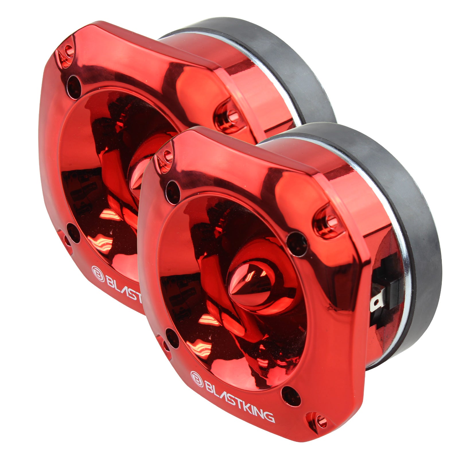 Blastking TW2000-RED-K2 (2) 500 Watts 4x4 inch 1.5 inch VC Titanium Bullet Tweeter Red