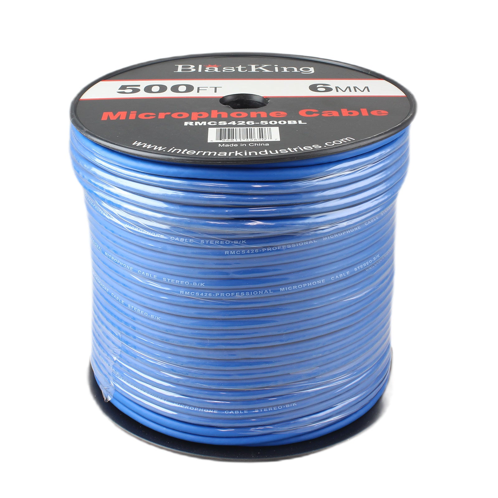 Blastking RMCS426-500BL 24 AWG 2-Conductor Microphone Cable 500 Ft Blue