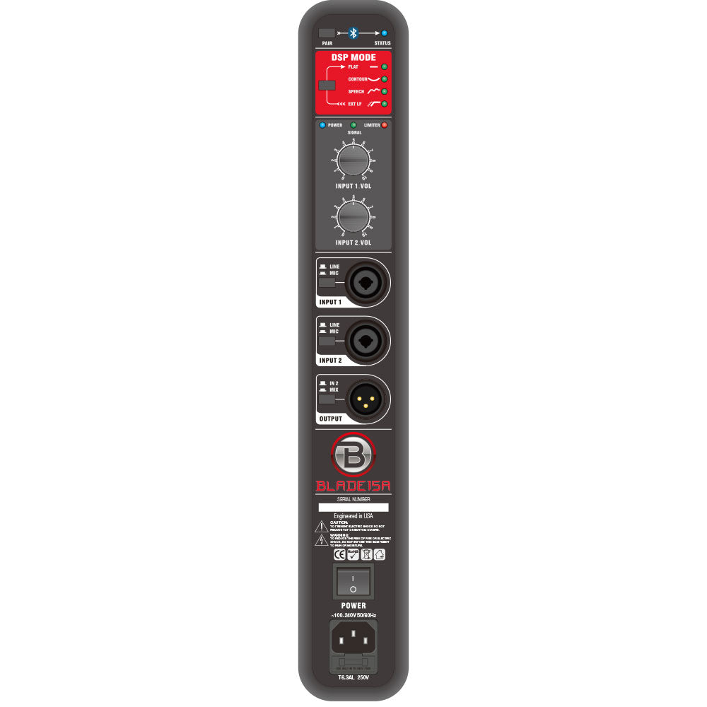 15” Active Loudspeaker 1000 Watts Class-D with DSP Processor - BLADE15A