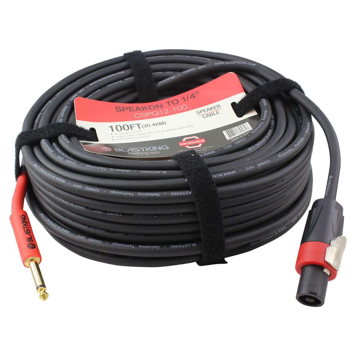 Blastking CSPQ12-100 Speakon to 1/4" Cable 100 Ft