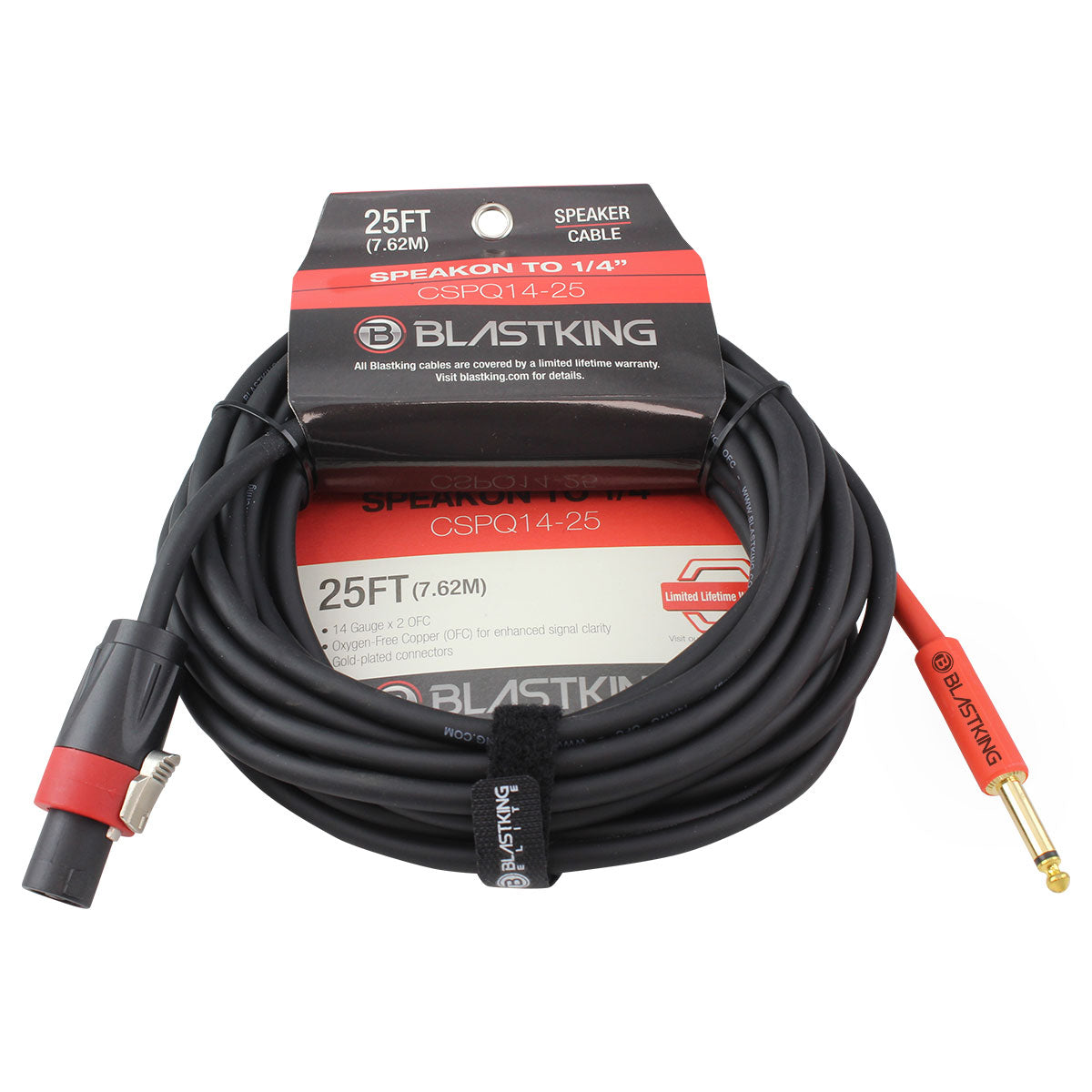 Blastking CSPQ14-25 Speakon to 1/4" Cable 25 Ft