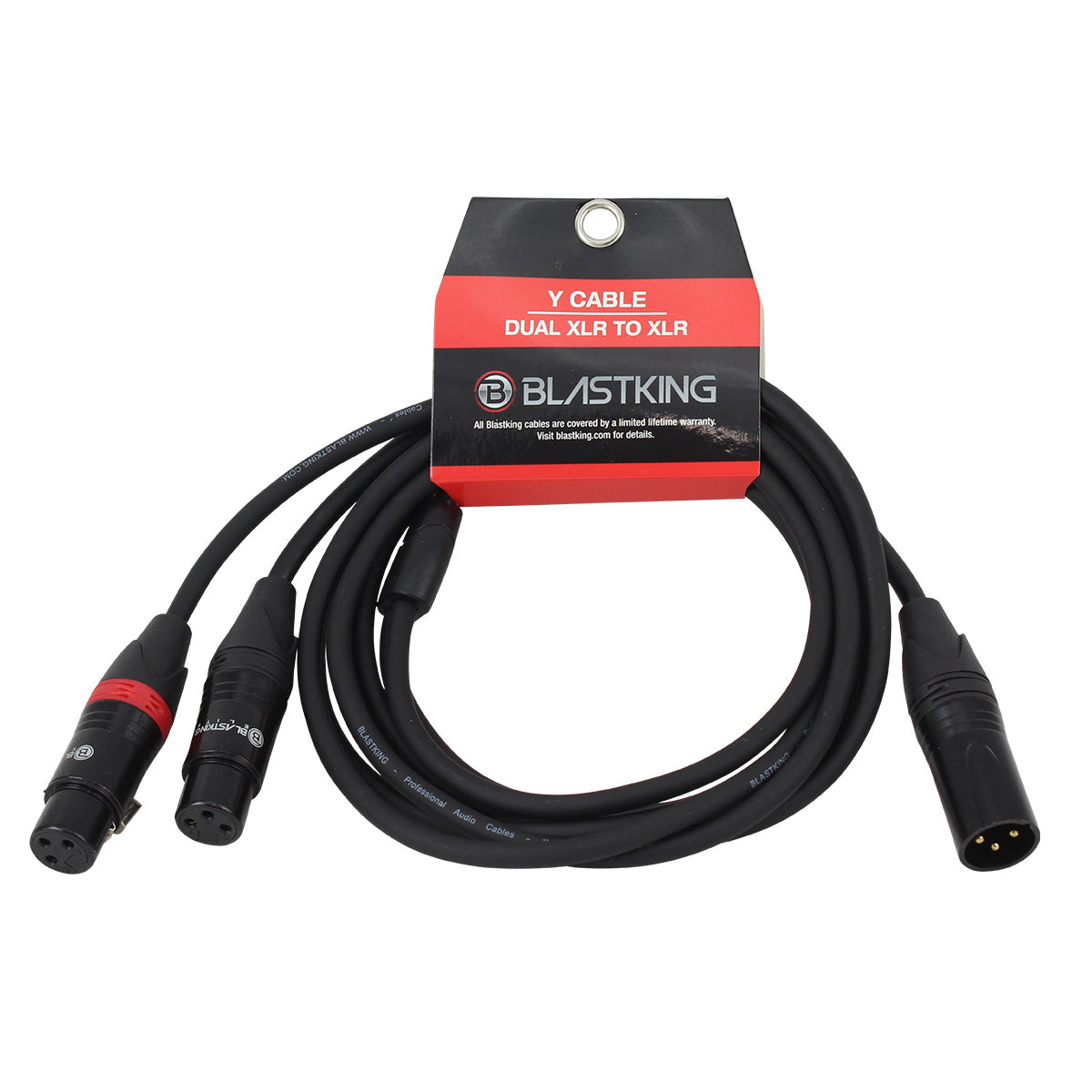 Blastking CYXLR1M2F-3 2 XLR Female to 1 XLR Male - 3 Ft