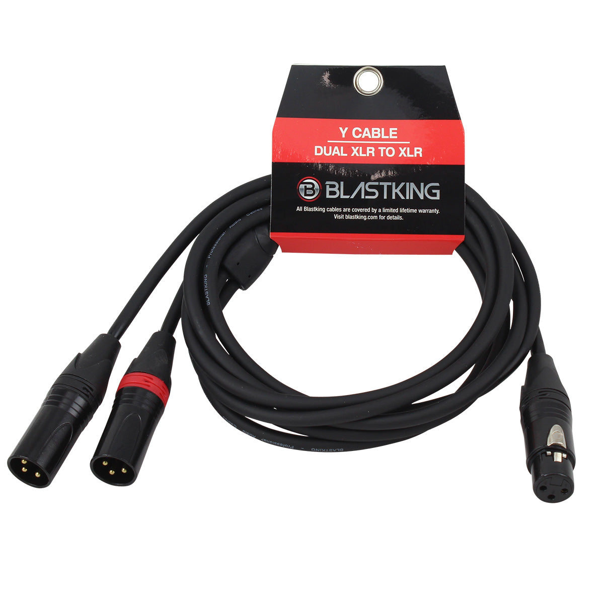 Blastking CYXLR2M1F-3 2 XLR Male to 1 XLR Female - 3 Ft