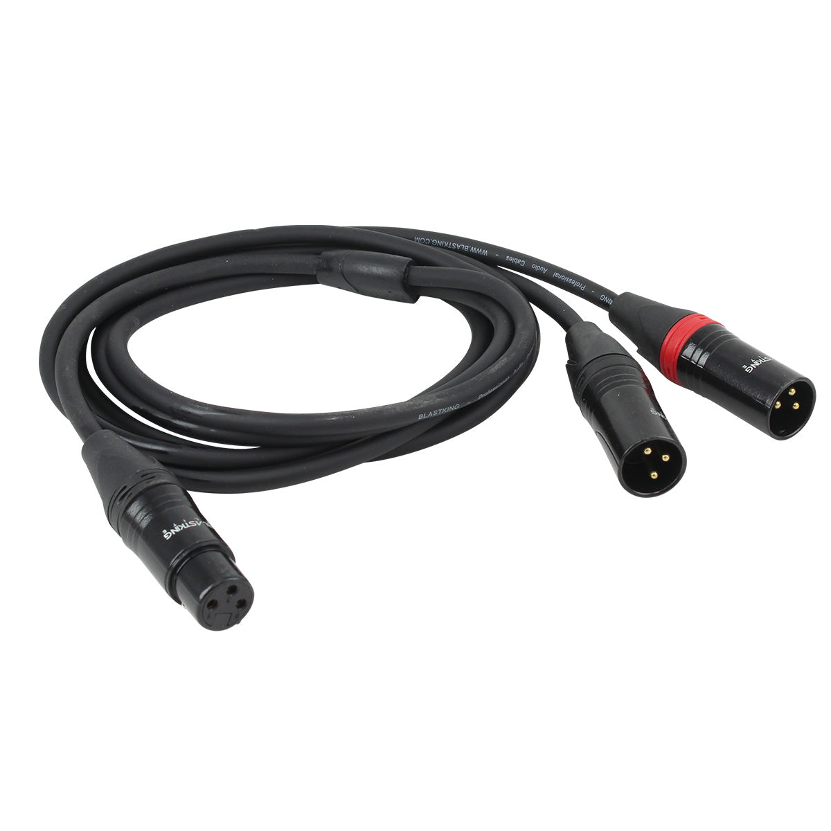 Blastking CYXLR2M1F-5 2 XLR Male to 1 XLR Female - 5 Ft