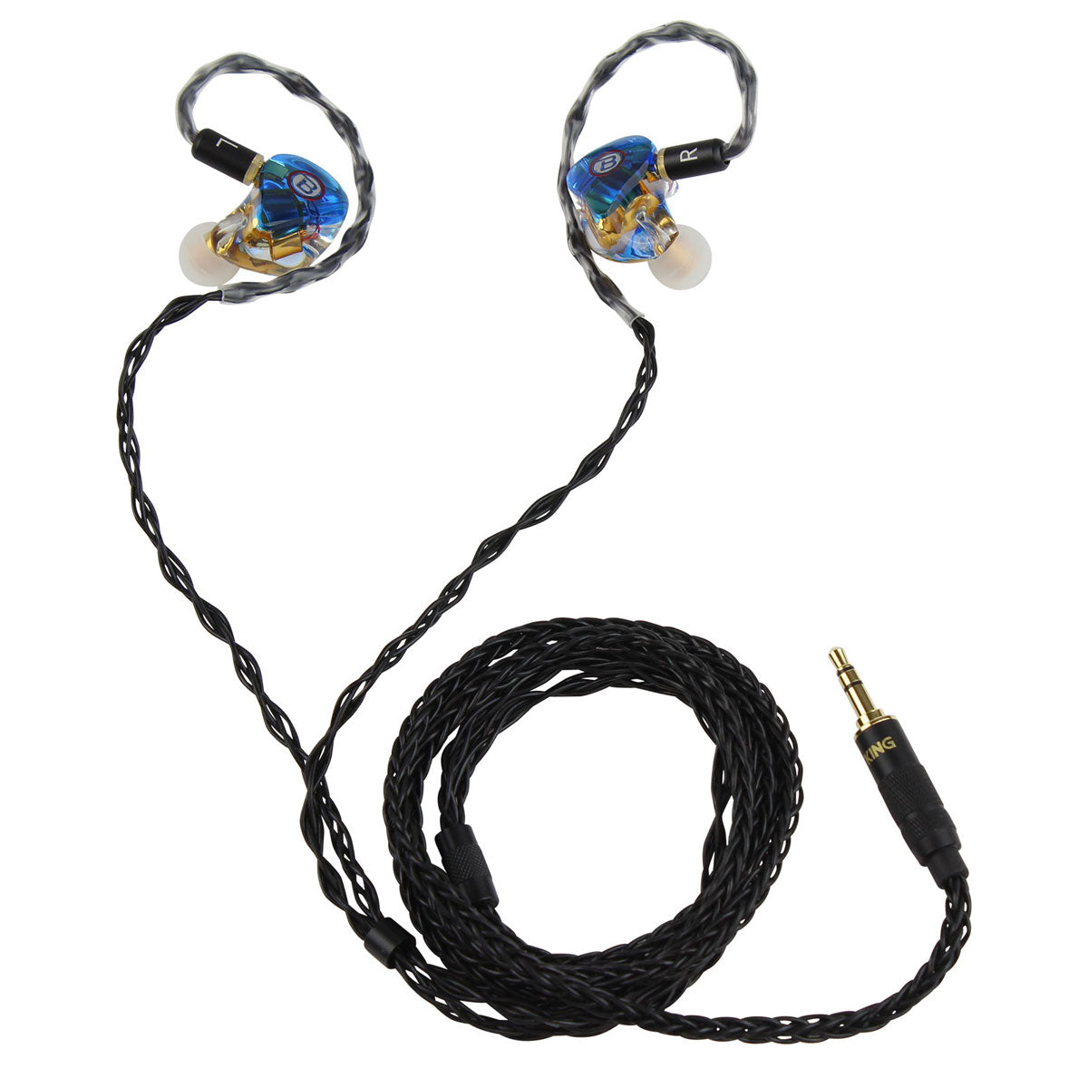 Blastking EARBUDS-8017-BLUE Professional In-Ear Monitors - Translucent Blue