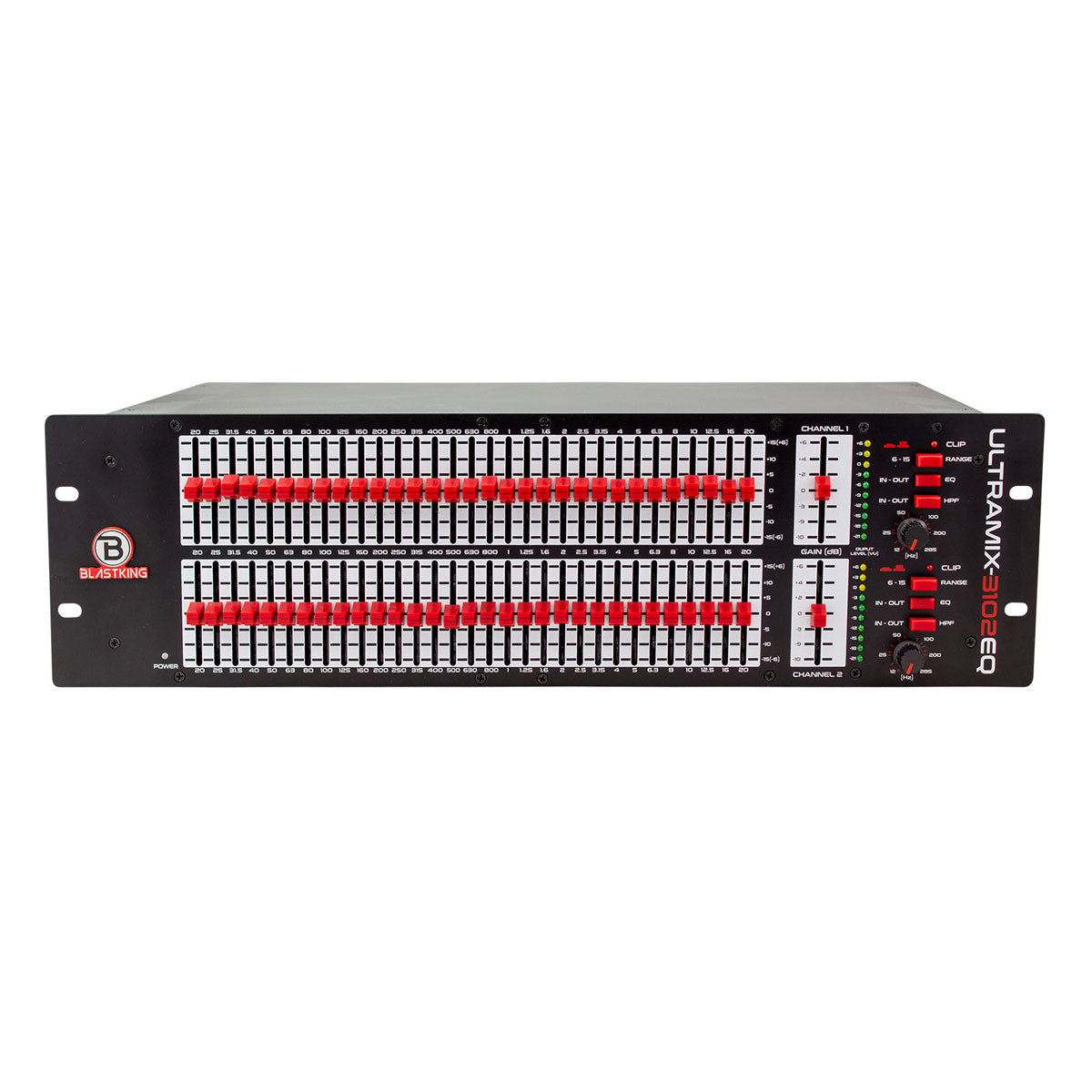 Blastking ULTRAMIX3102-EQ Dual 31-Band Graphic Equalizer