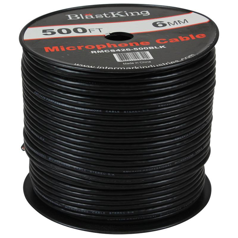 24 AWG 2-Conductor Microphone Cable 500 Ft Black - RMCS426-500BLK