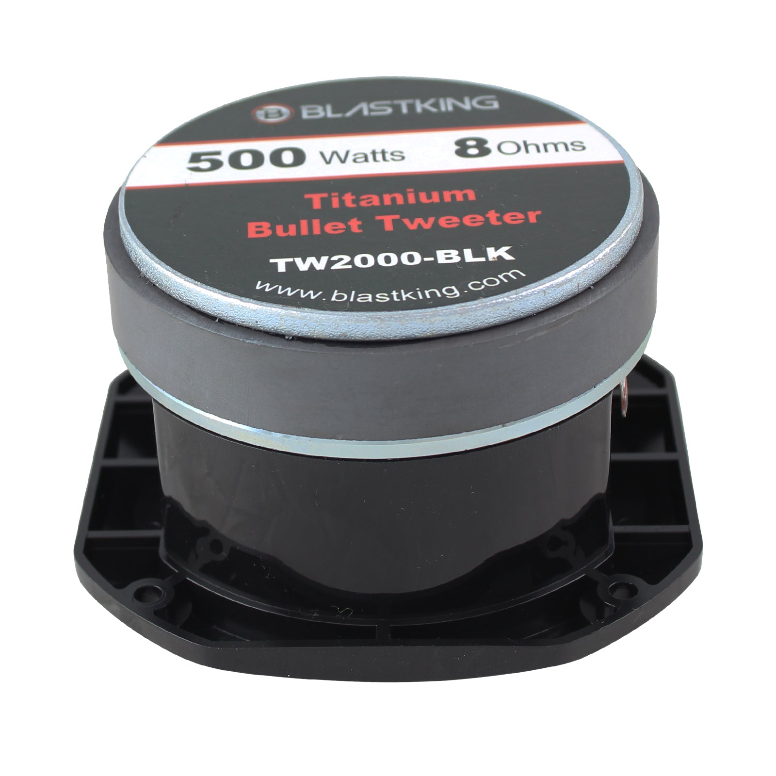Blastking TW2000-BLK 500 Watts 4x4 inch 1.5 inch VC Titanium Bullet Tweeter Black