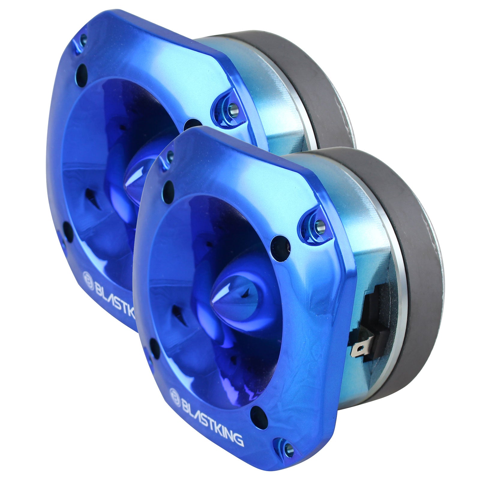 Blastking TW2000-BLU-K2 (2) 500 Watts 4x4 inch 1.5 inch VC Titanium Bullet Tweeter Blue