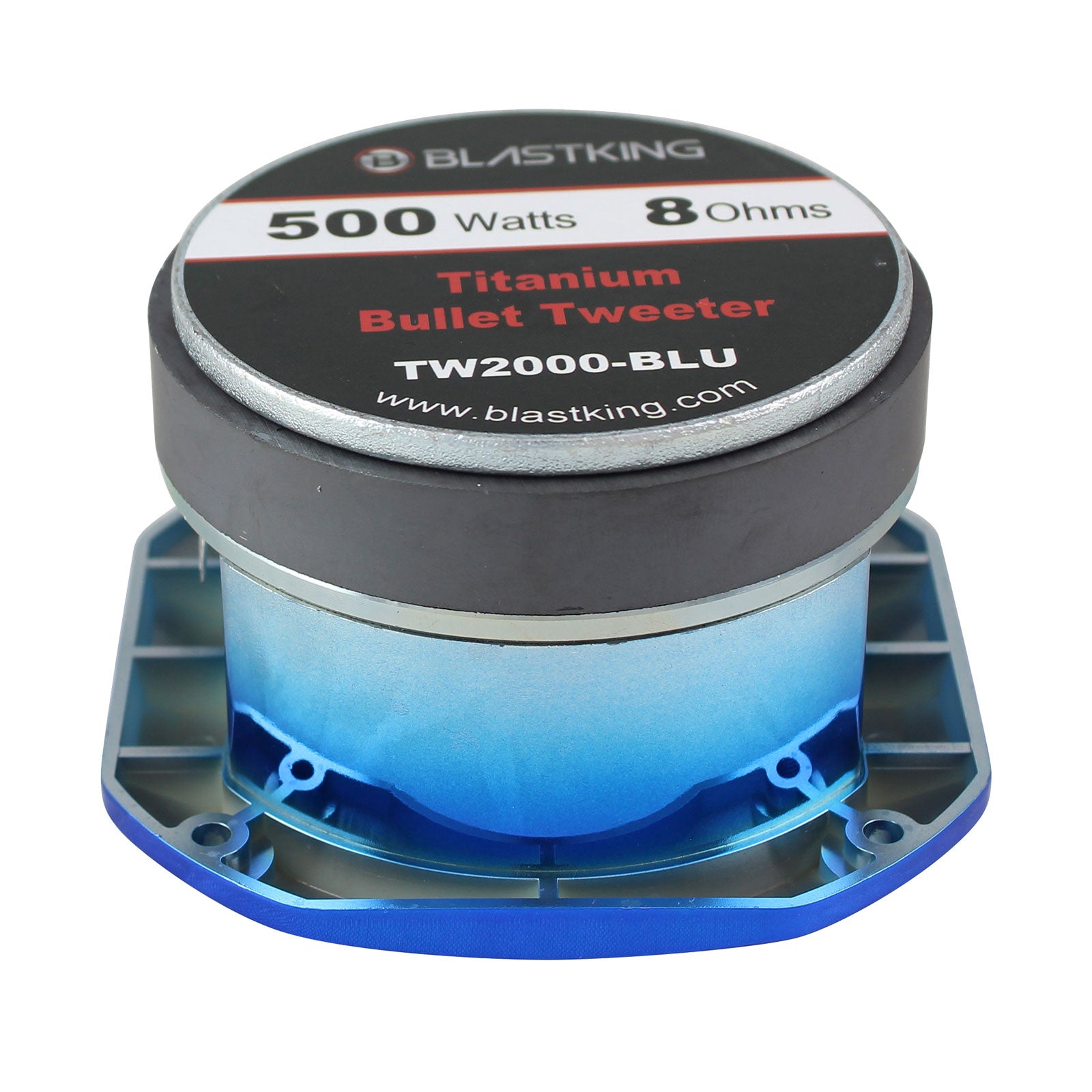 Blastking TW2000-BLU 500 Watts 4x4 inch 1.5 inch VC Titanium Bullet Tweeter Blue
