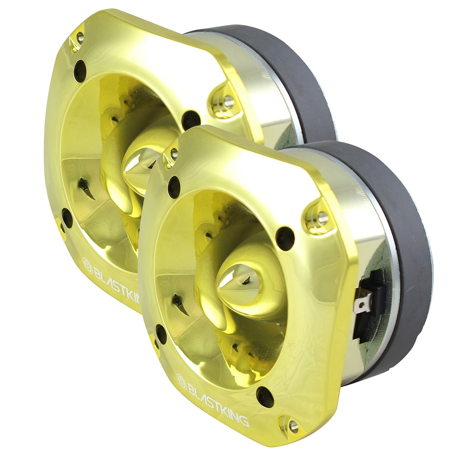 Blastking TW2000-GLD-K2 (2) 500 Watts 4x4 inch 1.5 inch VC Titanium Bullet Tweeter Gold