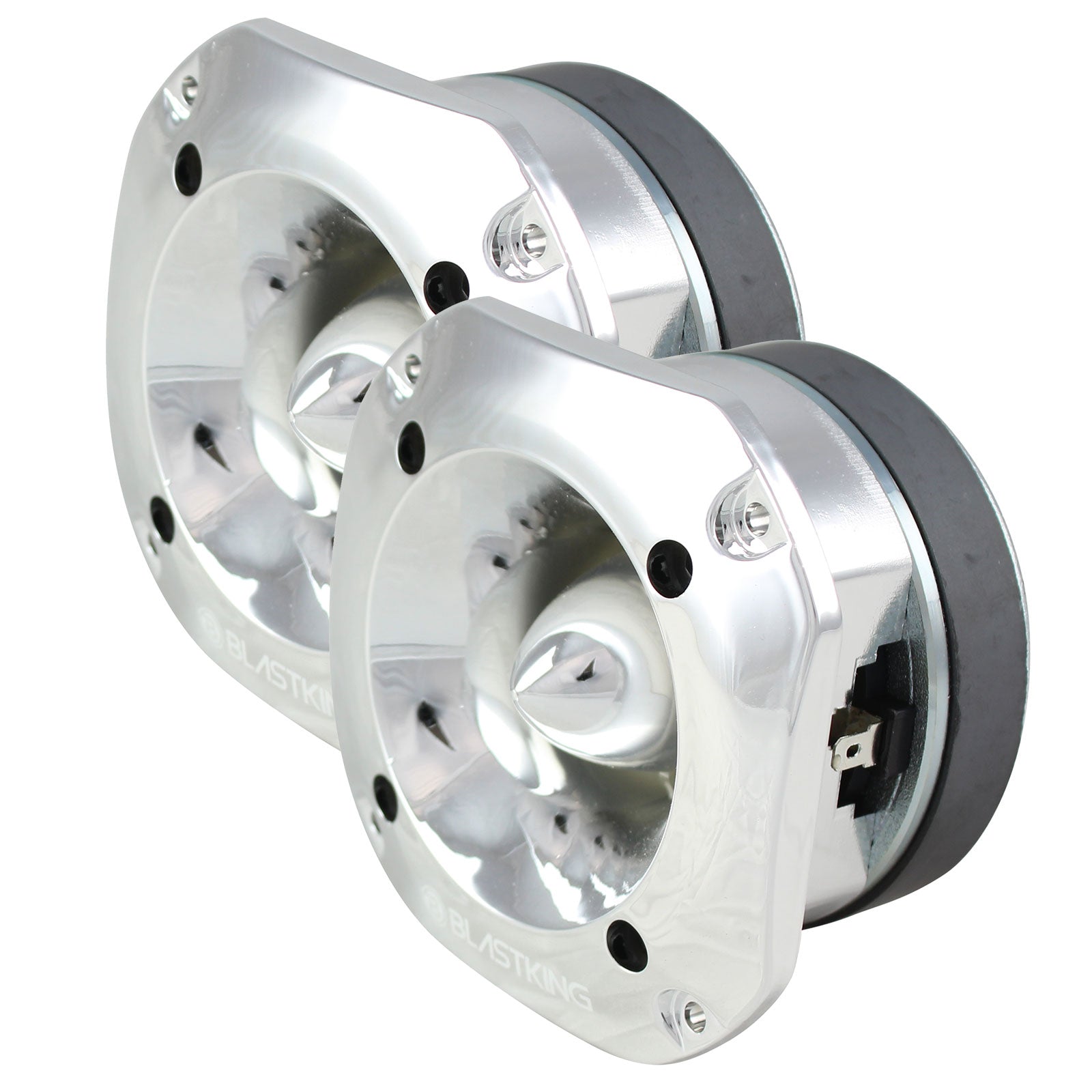 Blastking TW2000-SLV-K2 (2) 500 Watts 4x4 inch 1.5 inch VC Titanium Bullet Tweeter Silver