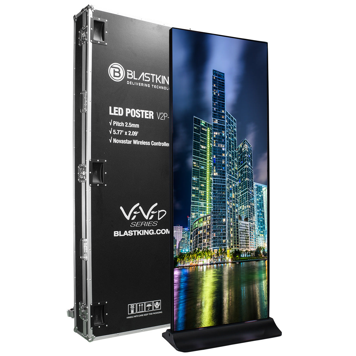 Blastking V2P-12 LED Poster Pitch 2.5mm 5.77' x 2.09' with Novastar Wireless Controller