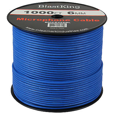 Blastking RMCS426BL 24 AWG 2-Conductor Microphone Cable 1000 Ft Blue