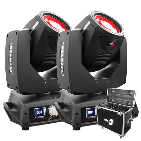 Lite Tek BEAM 230 7R Moving Beam Light - 2 in a Flight Case