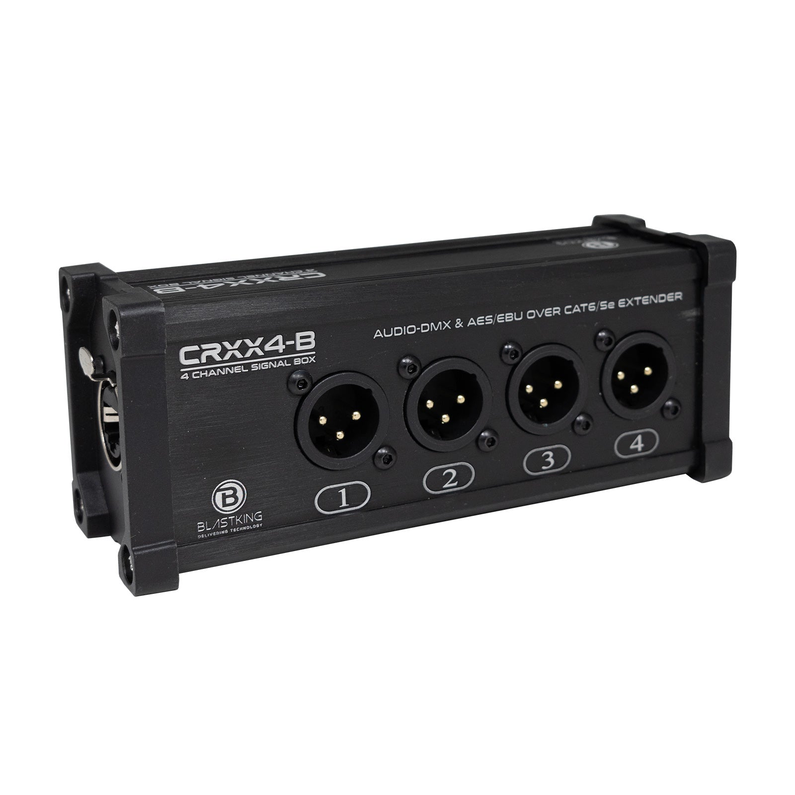 Blastking CRXX4-B 4 Channel XLR Male Receiver Box over CAT6/5e Audio DMX Extender