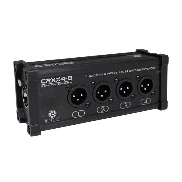 Blastking CRXX4-B 4 Channel XLR Male Receiver Box over CAT6/5e Audio D