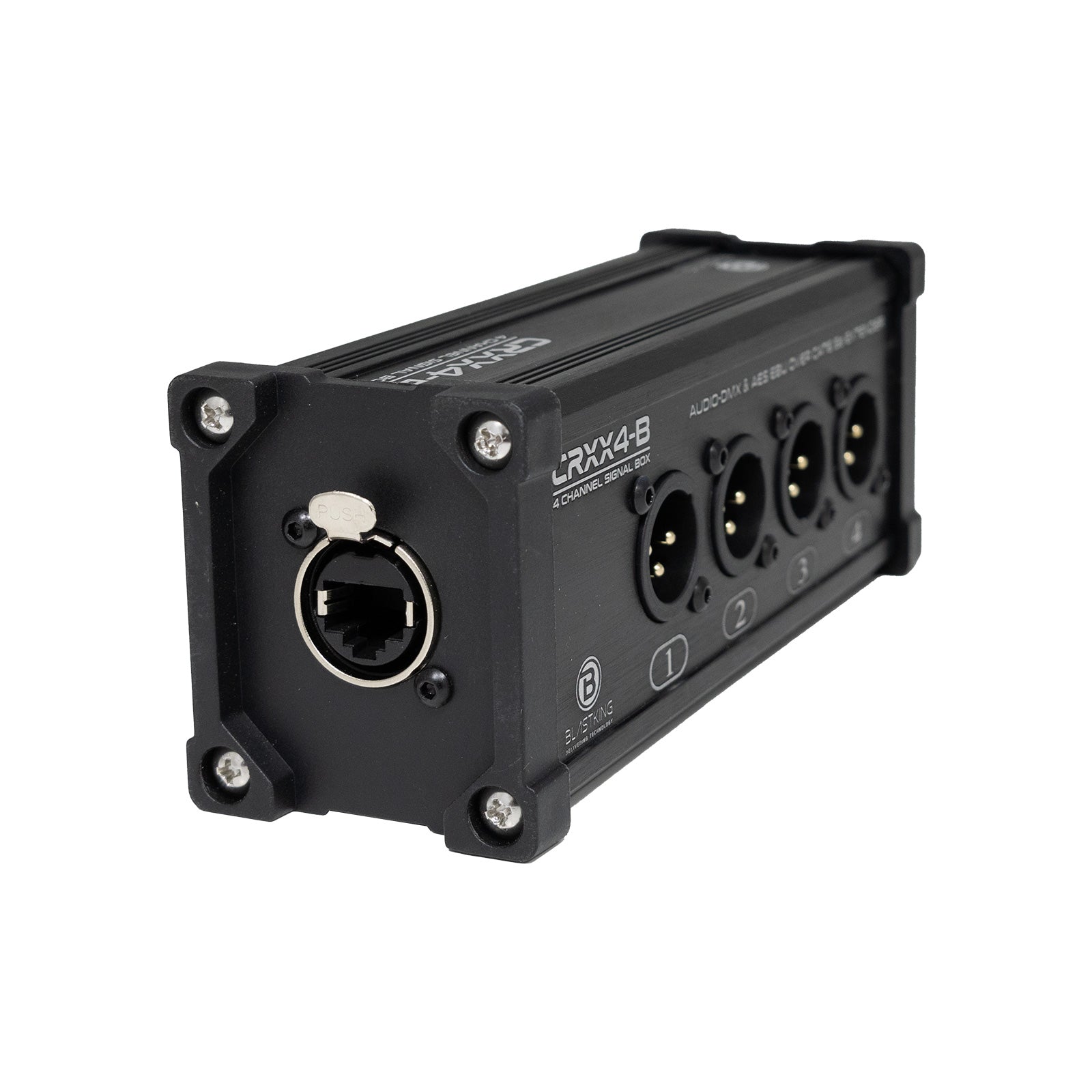 Blastking CRXX4-B 4 Channel XLR Male Receiver Box over CAT6/5e Audio D