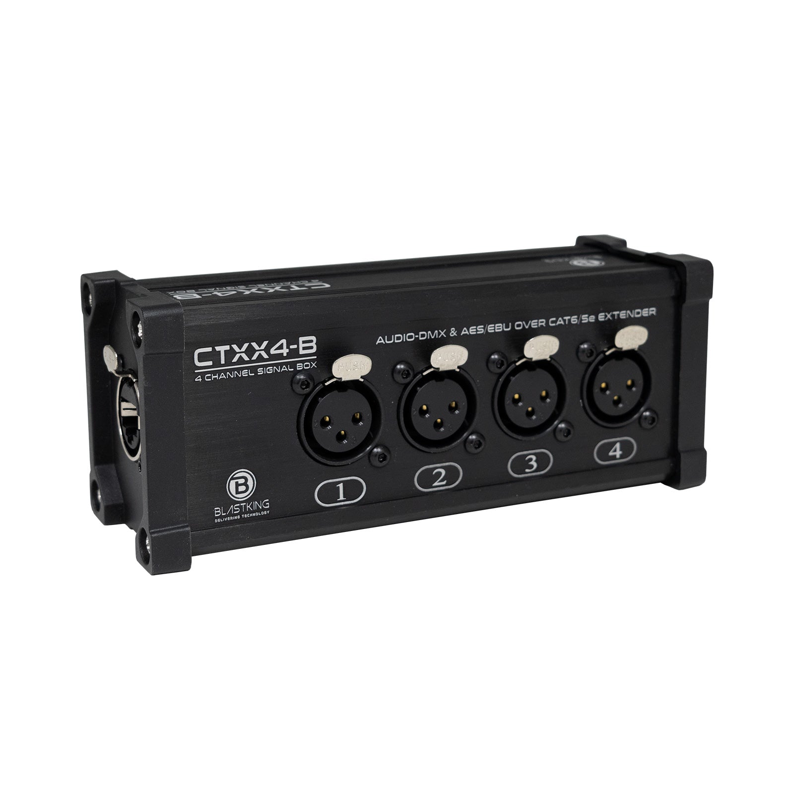 Blastking CTXX4-B 4 Channel XLR Female Transmitter Box over CAT6/5e Audio DMX Extender