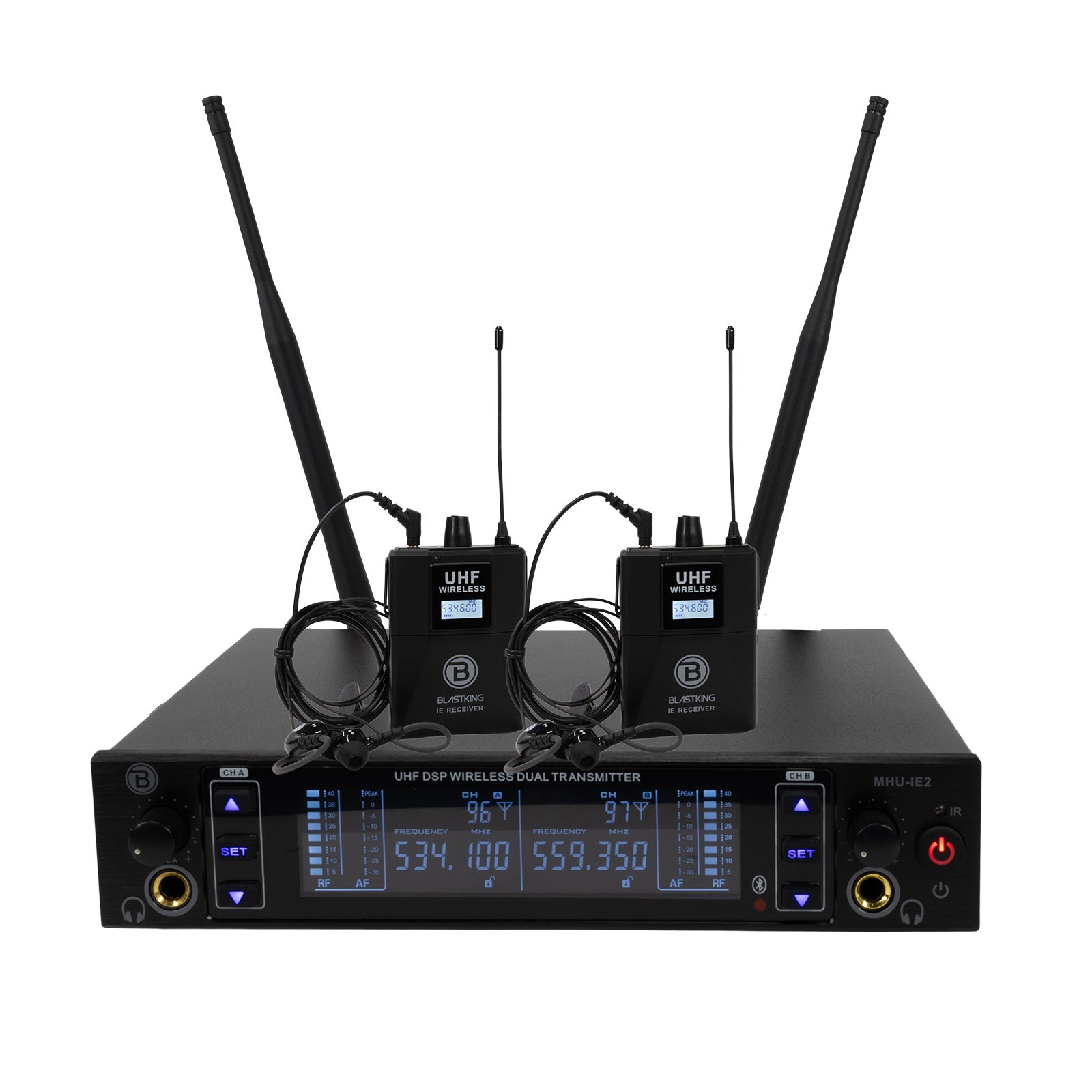 Blastking MHU-IE2 Dual UHF Wireless In-Ear Monitor System