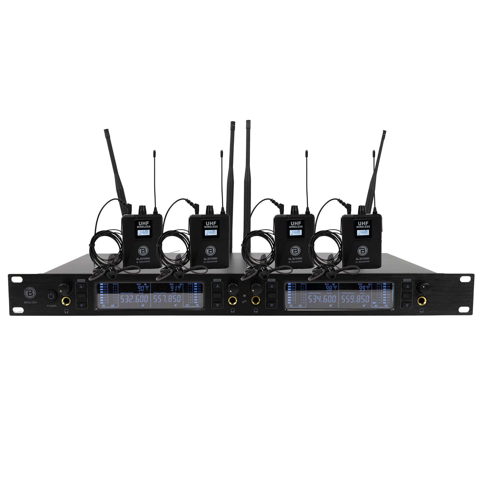 Blastking MHU-IE4 Quad UHF Wireless In-Ear Monitor System