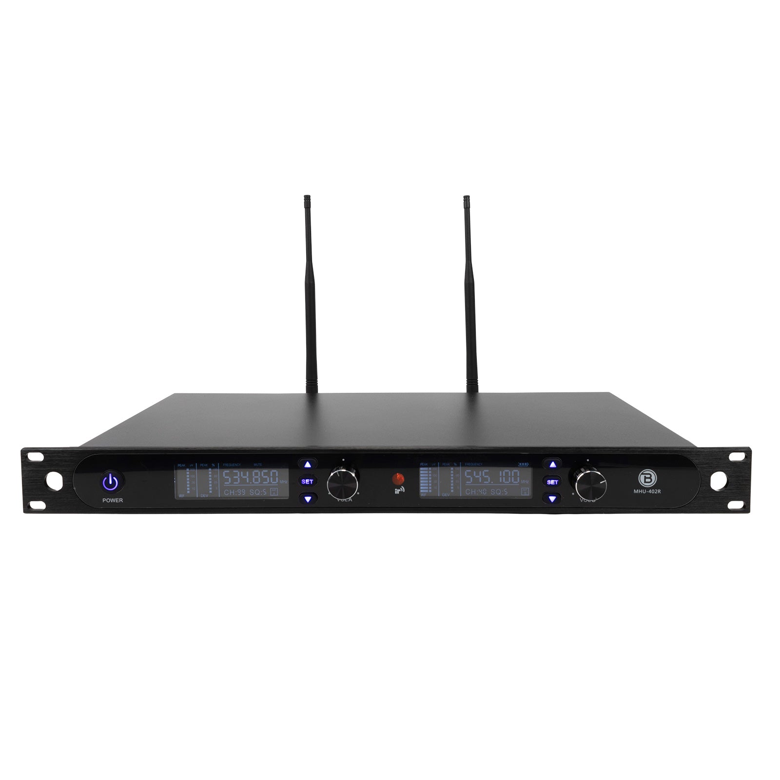 Blastking MHU402R Rack-Mount Dual Handheld UHF Wireless Microphone System