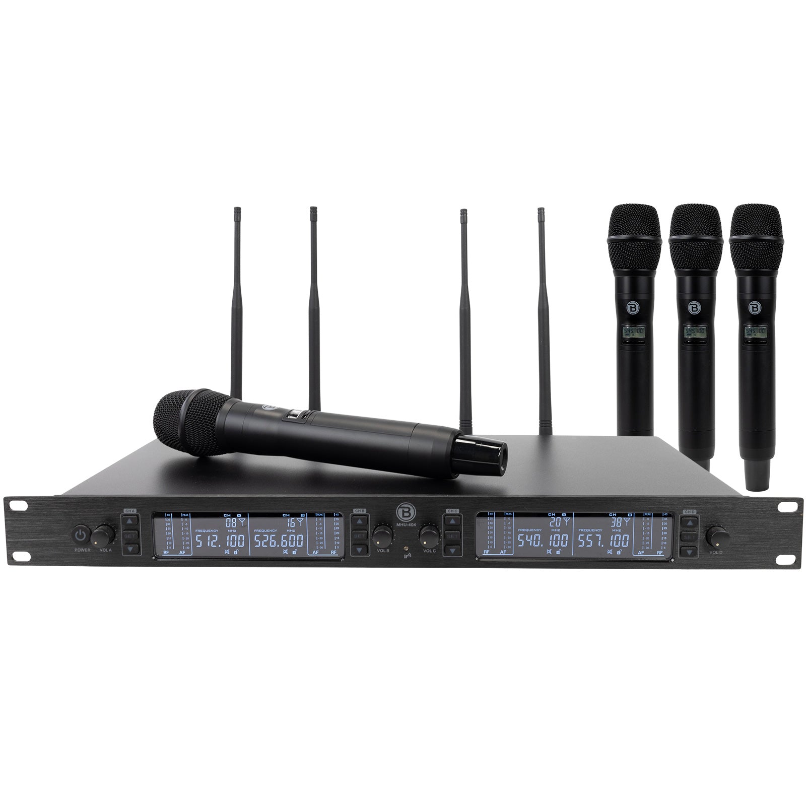 Blastking MHU404 Four Handheld UHF Wireless Microphone System