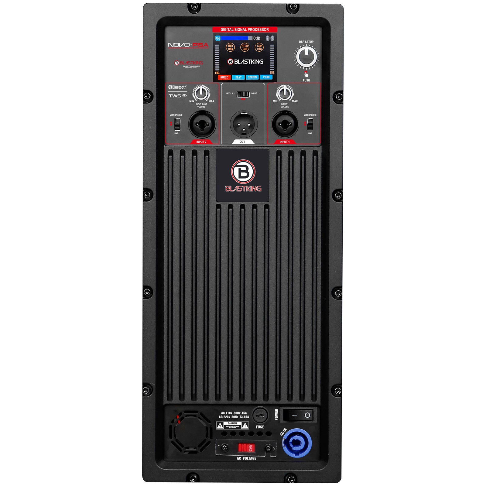 Blastking NOVO-P15A 15” 2-Way Active Loudspeaker 1200 Watts Class-D, TWS, DSP Presets