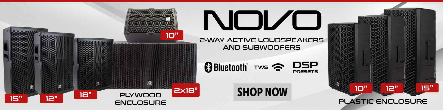Novo Active Speakers and Subwoofers