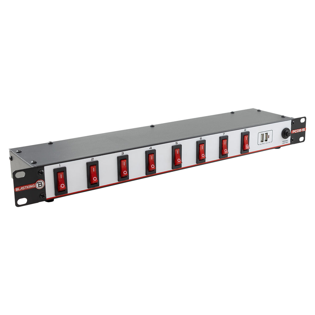 Power 18 Inch Rack Blastking PC08-15 19 Inch Rack Power Center 8 Outlets and 2 USB Ports