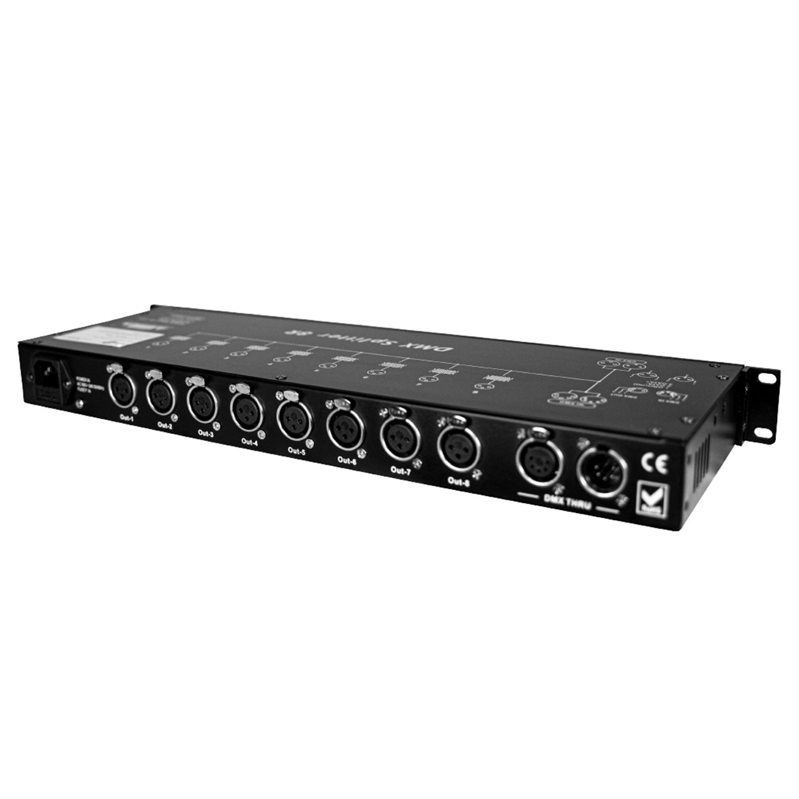 Lite Tek SPLITTER 8R - 8 Channel Rackmount DMX Splitter