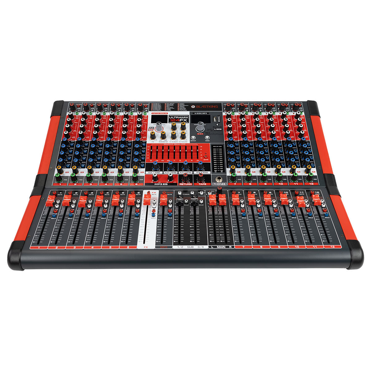 Blastking ULTRAMIX-124FX 12 Channel Professional Mixing Console with 4 Aux and DSP