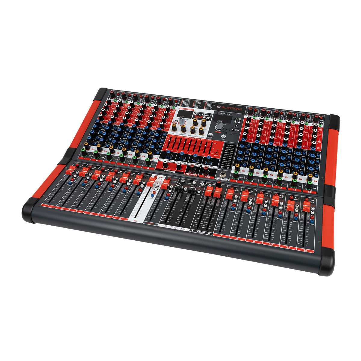 Blastking ULTRAMIX-124FX 12 Channel Professional Mixing Console with 4 Aux and DSP