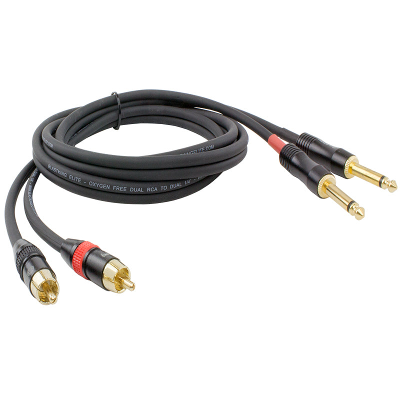 Dual RCA to Dual 1/4" Cable