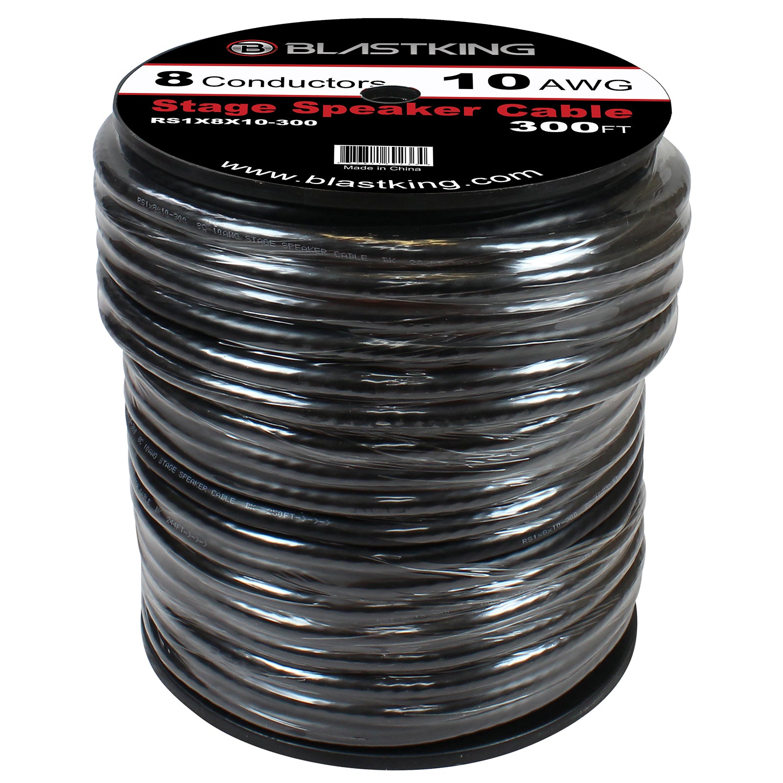 Blastking RS1X8x10-300 10 AWG 8-Conductor Speaker Cable 300 Ft