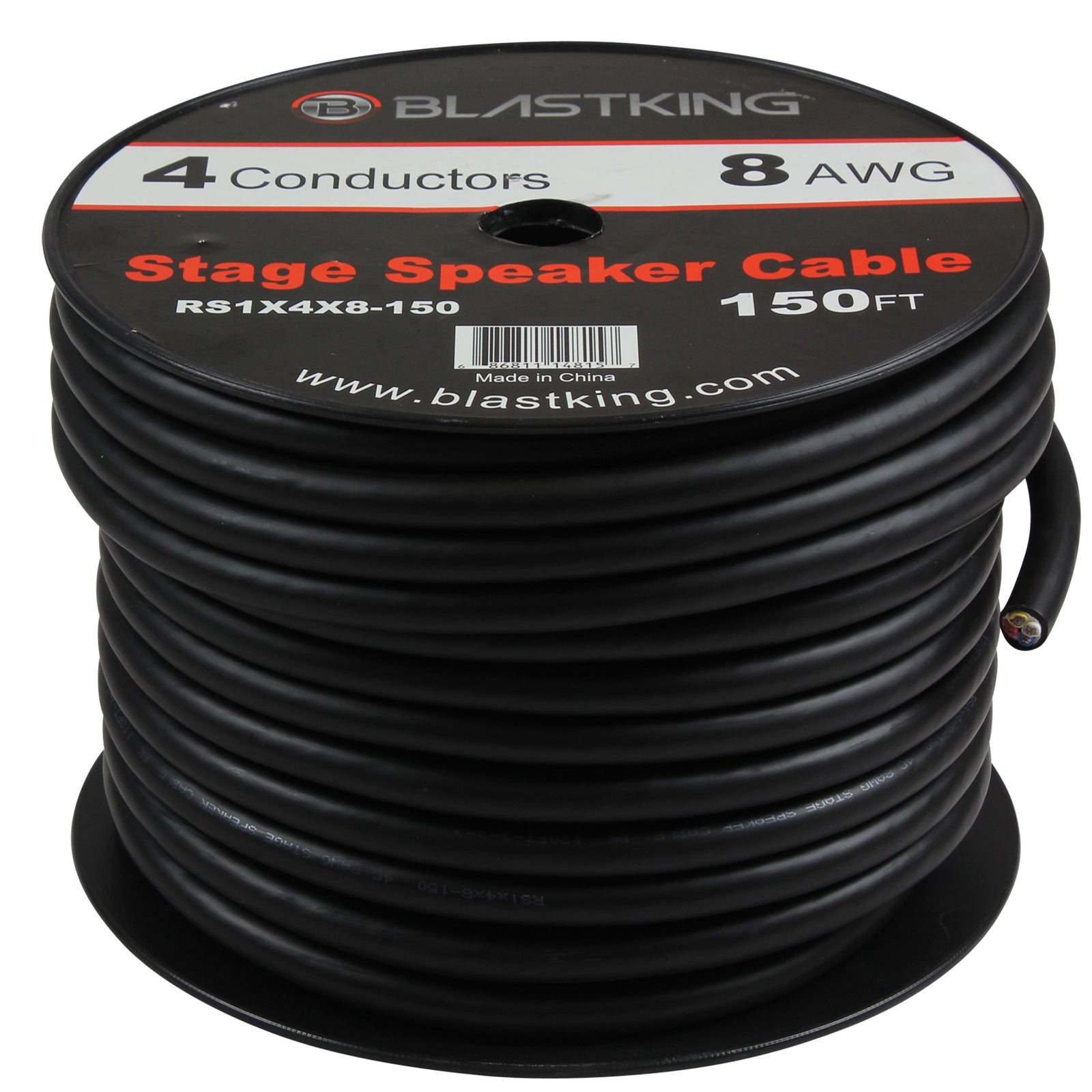 Blastking RS1X4X8-150 8 AWG 4-Conductor Speaker Cable 150 Ft