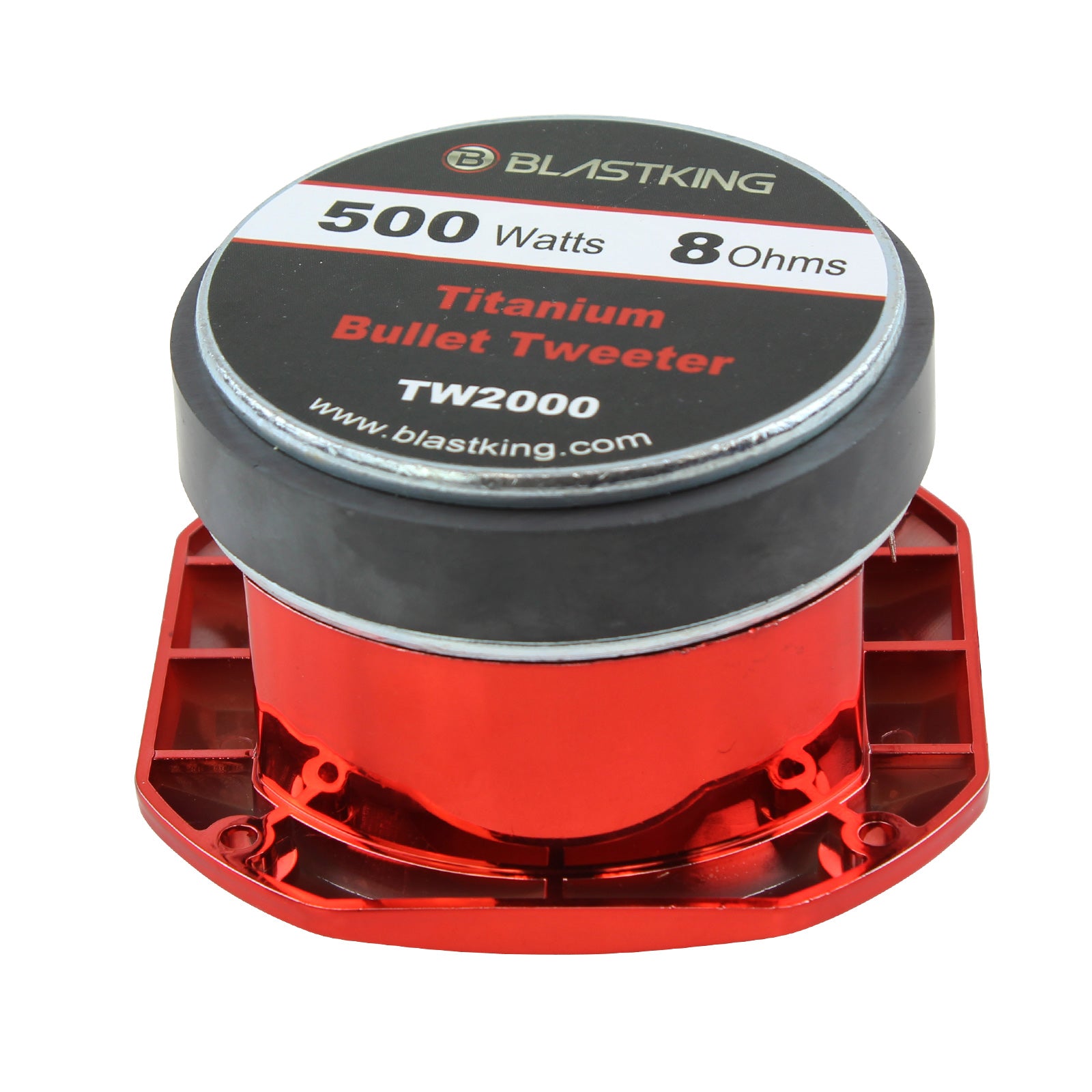 Blastking TW2000-RED 500 Watts 4x4 inch 1.5 inch VC Titanium Bullet Tw