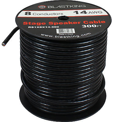 Blastking RS1X8x14-300 14 AWG 8-Conductor Speaker Cable 300 Ft