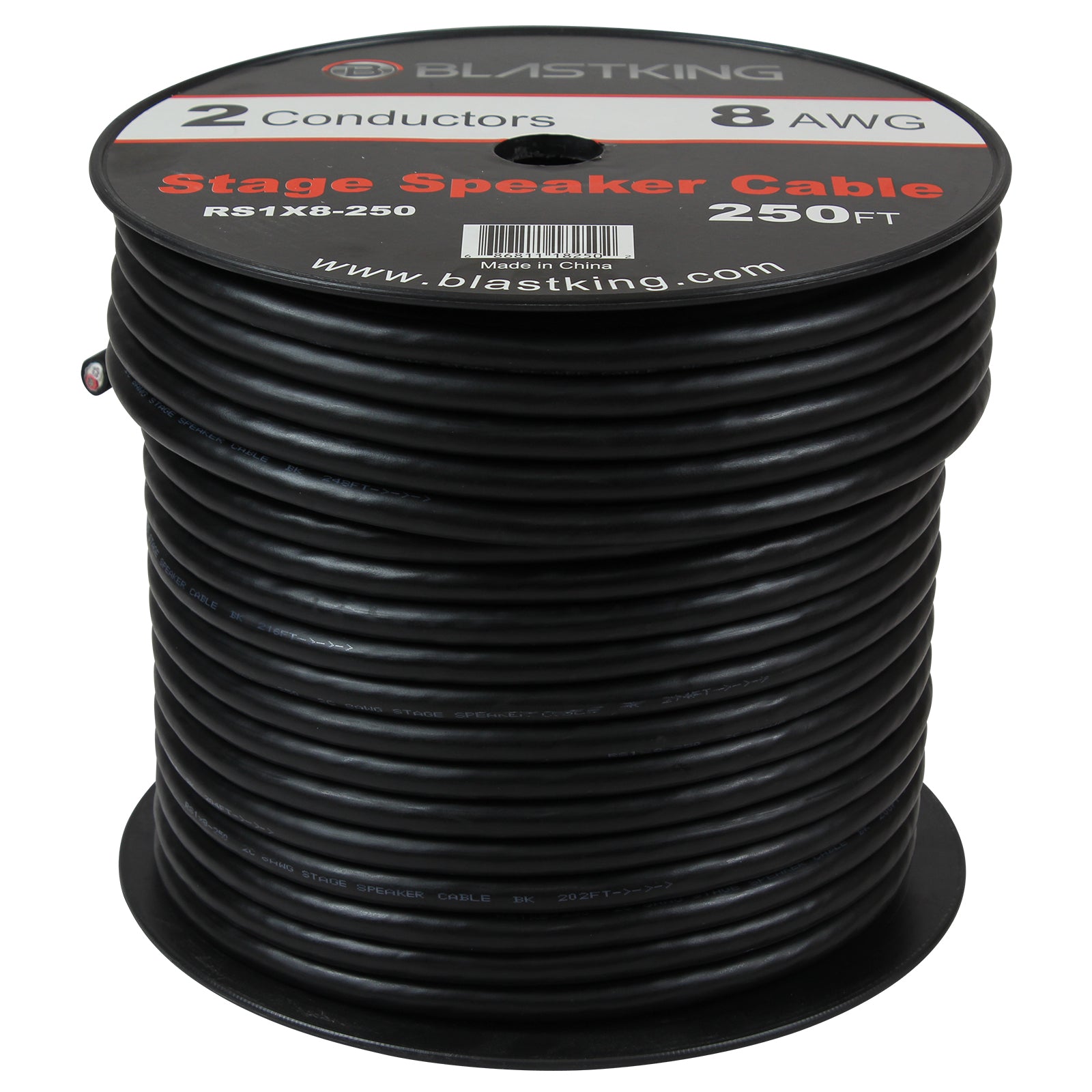 Blastking RS1X8-250 8 AWG 2-Conductor Speaker Cable 250 Ft