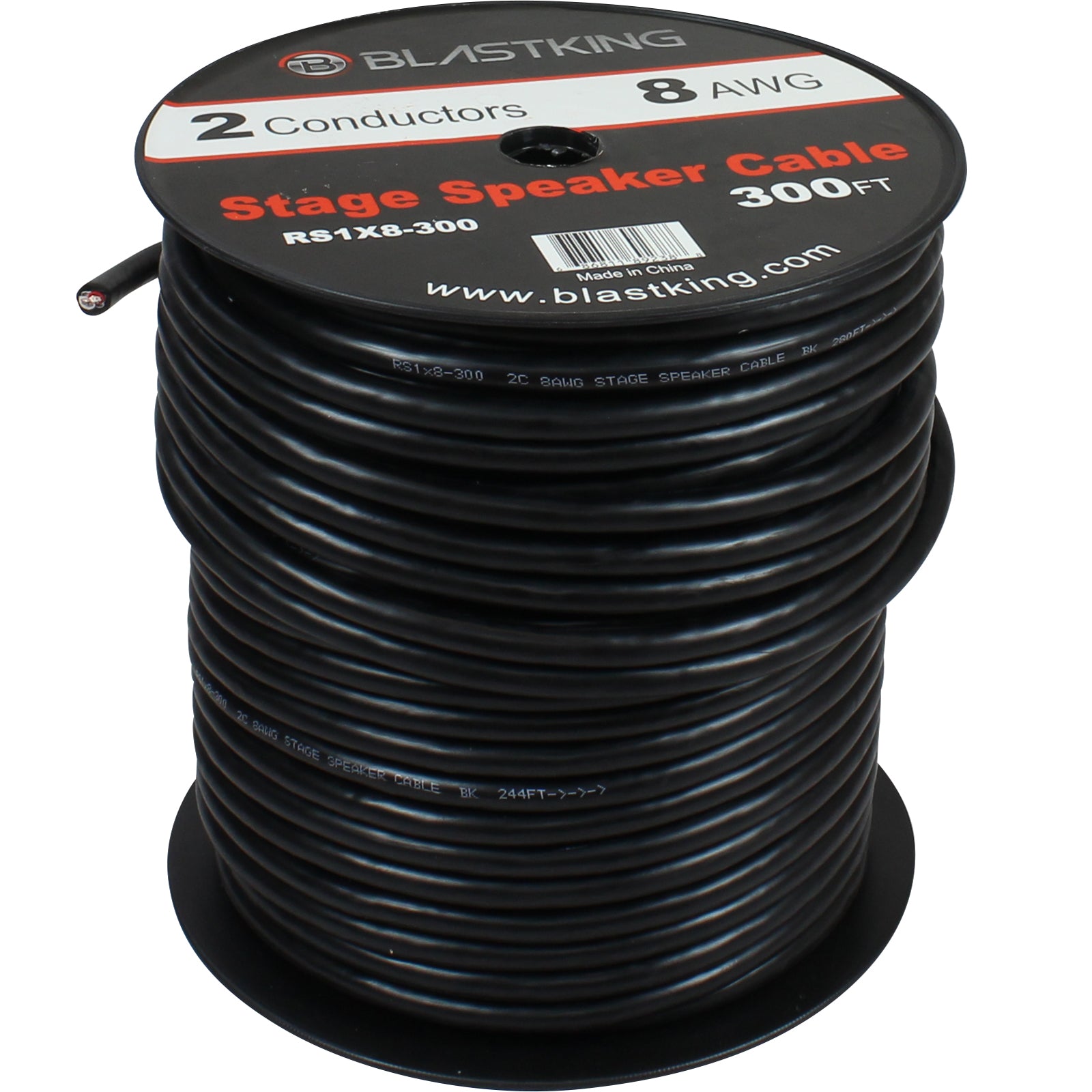 Blastking RS1X8-300 8 AWG 2-Conductor Speaker Cable 300 Ft