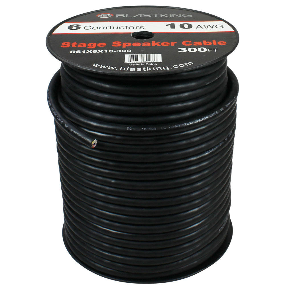 Blastking RS1X6X10-300 10 AWG 6-Conductor Speaker Cable 300 Ft