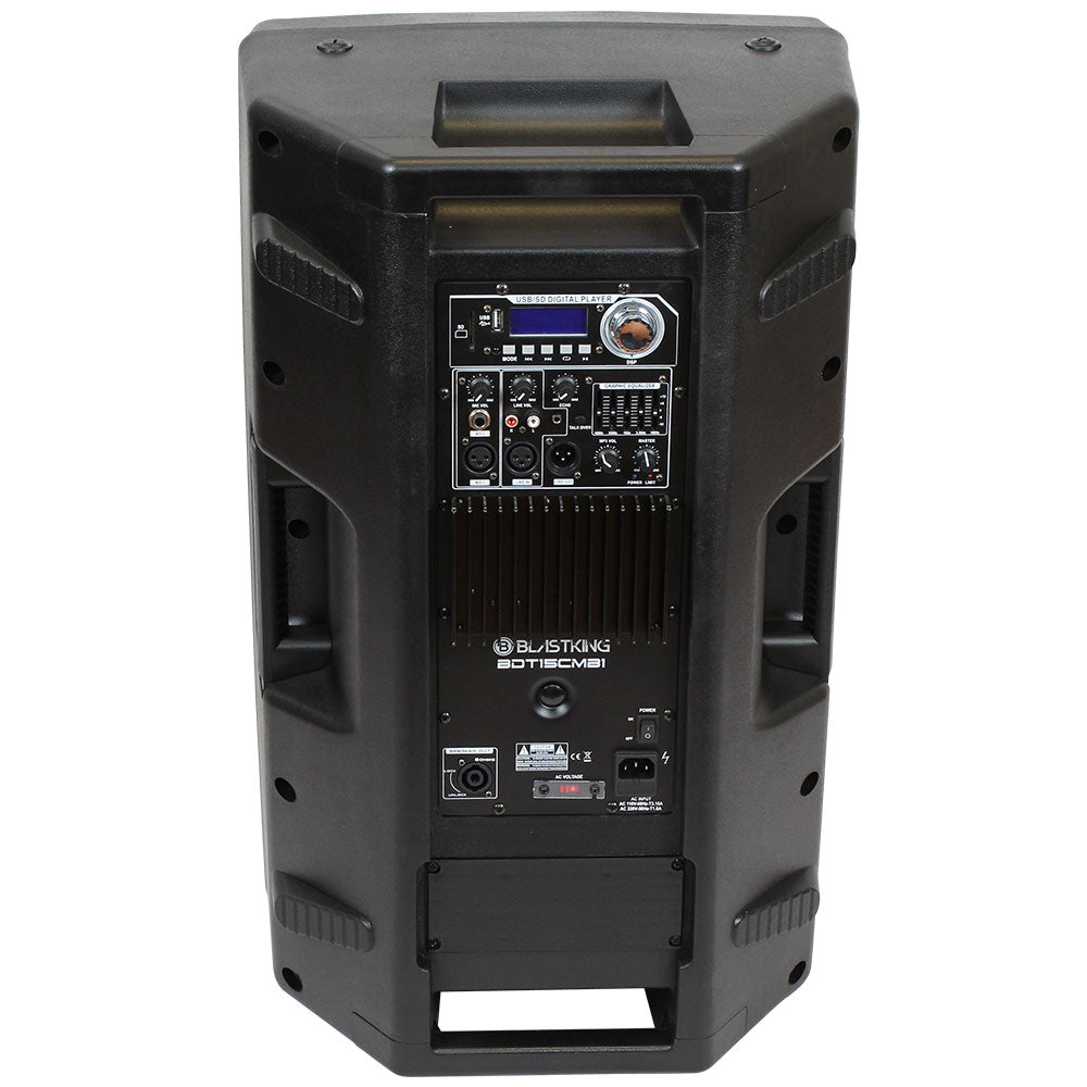 Blastking BDT15CMB1 1000 Watts 15 inch 2-way Active Loudspeaker w/Mic and Stand