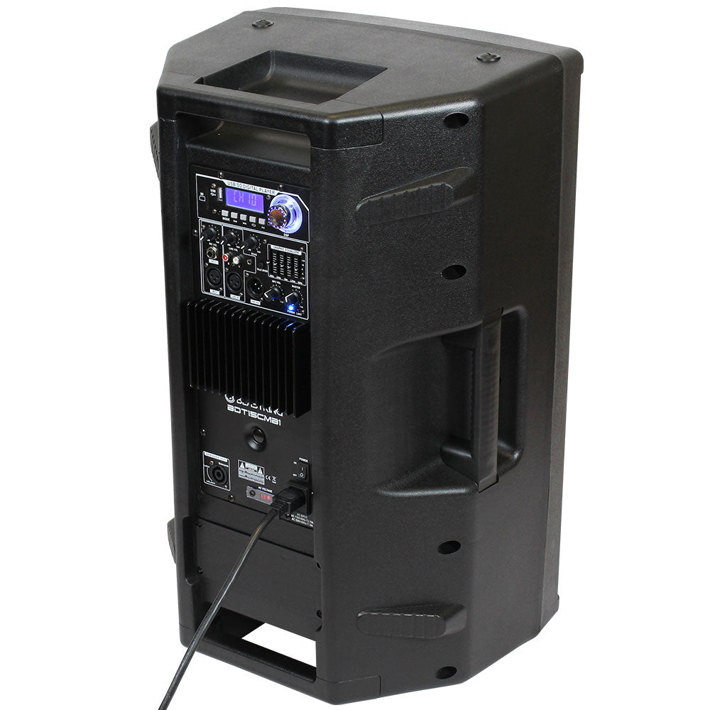 Blastking BDT15CMB1 1000 Watts 15 inch 2-way Active Loudspeaker w/Mic and Stand