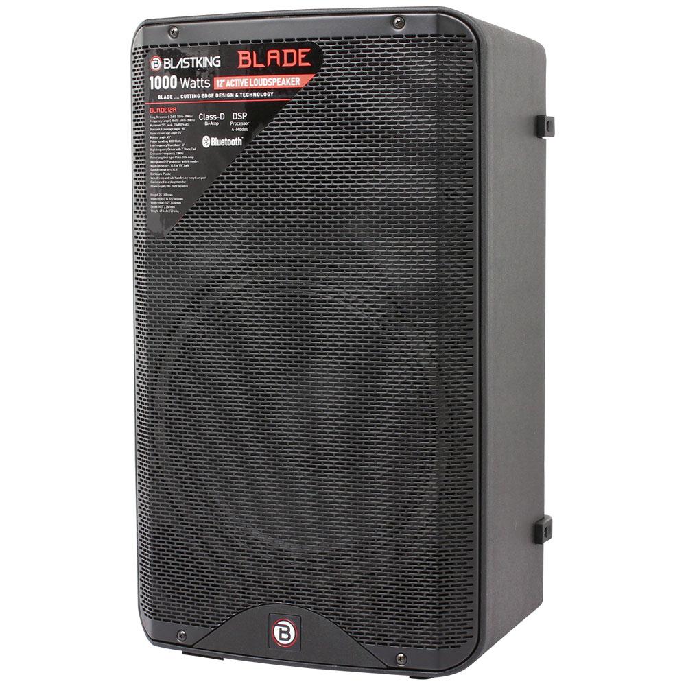 Blastking BLADE12A-STARTER (2) 12” Active Loudspeakers 1000 Watts Class-D with DSP Processor with Stands, Cables and Bags