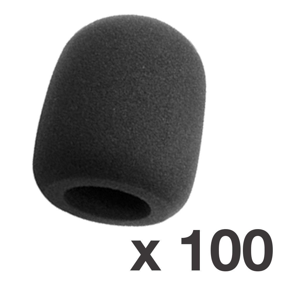 Black Foam Microphone Wind Screens - Pack of 100 Pcs