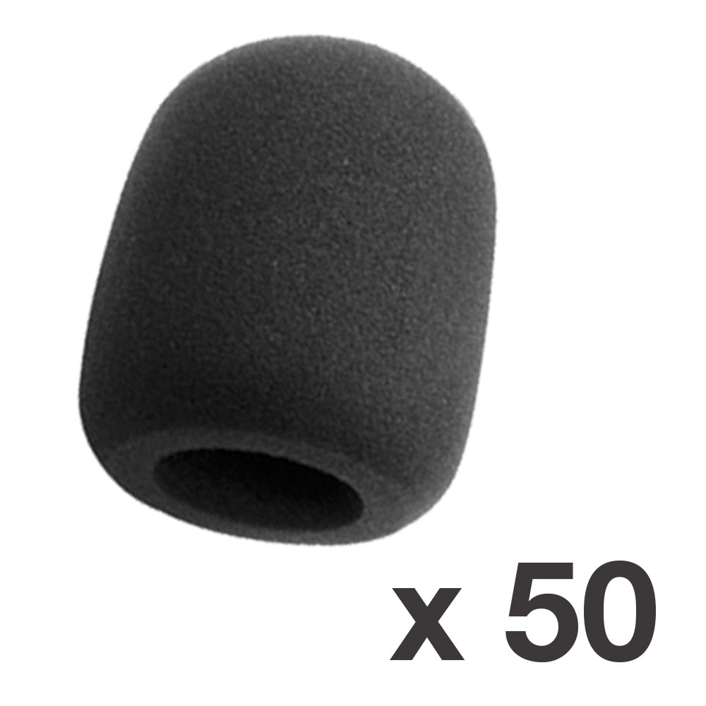 Black Foam Microphone Wind Screens - Pack of 50 Pcs