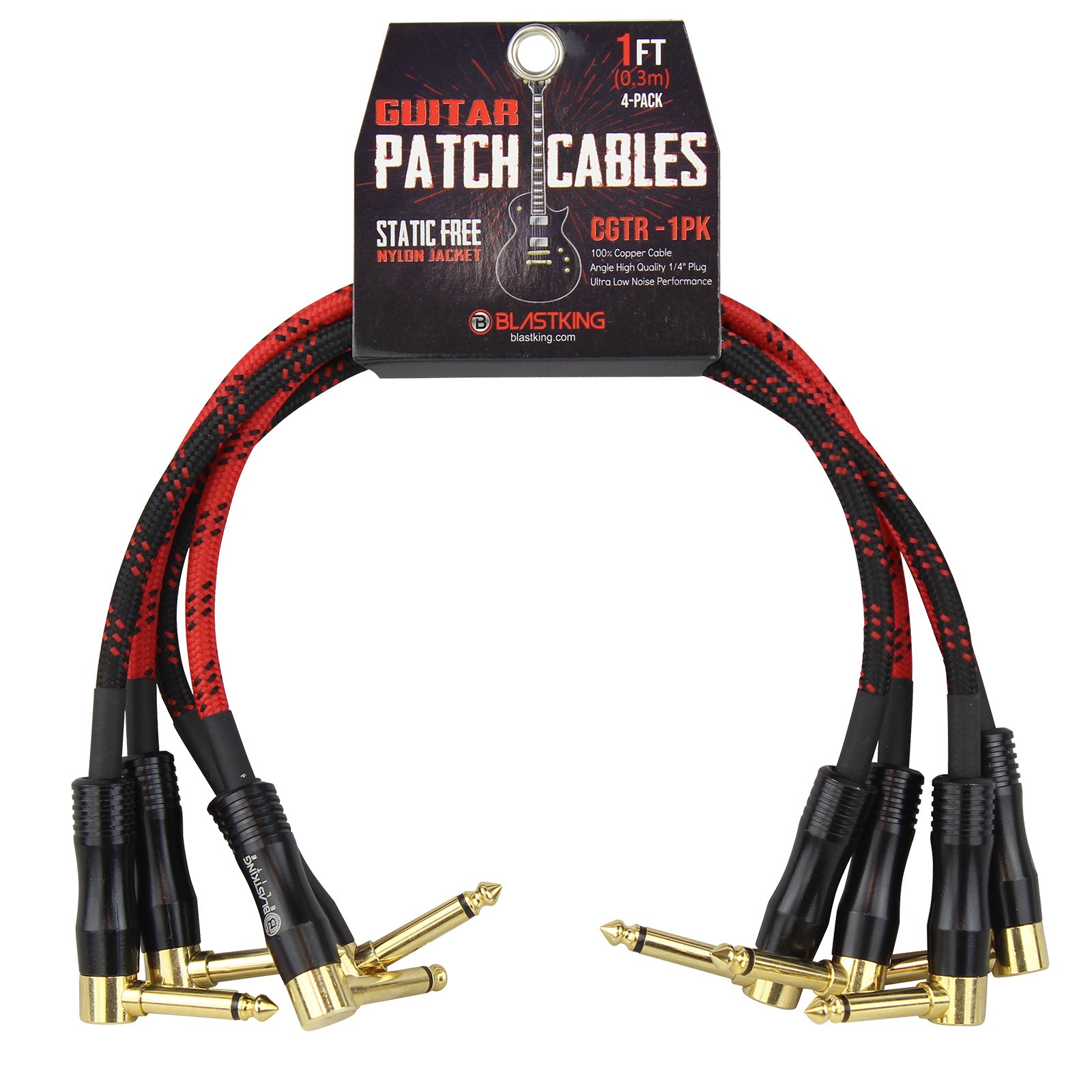 Blastking CGTR-1PK Guitar Patch Cables 4-Pack