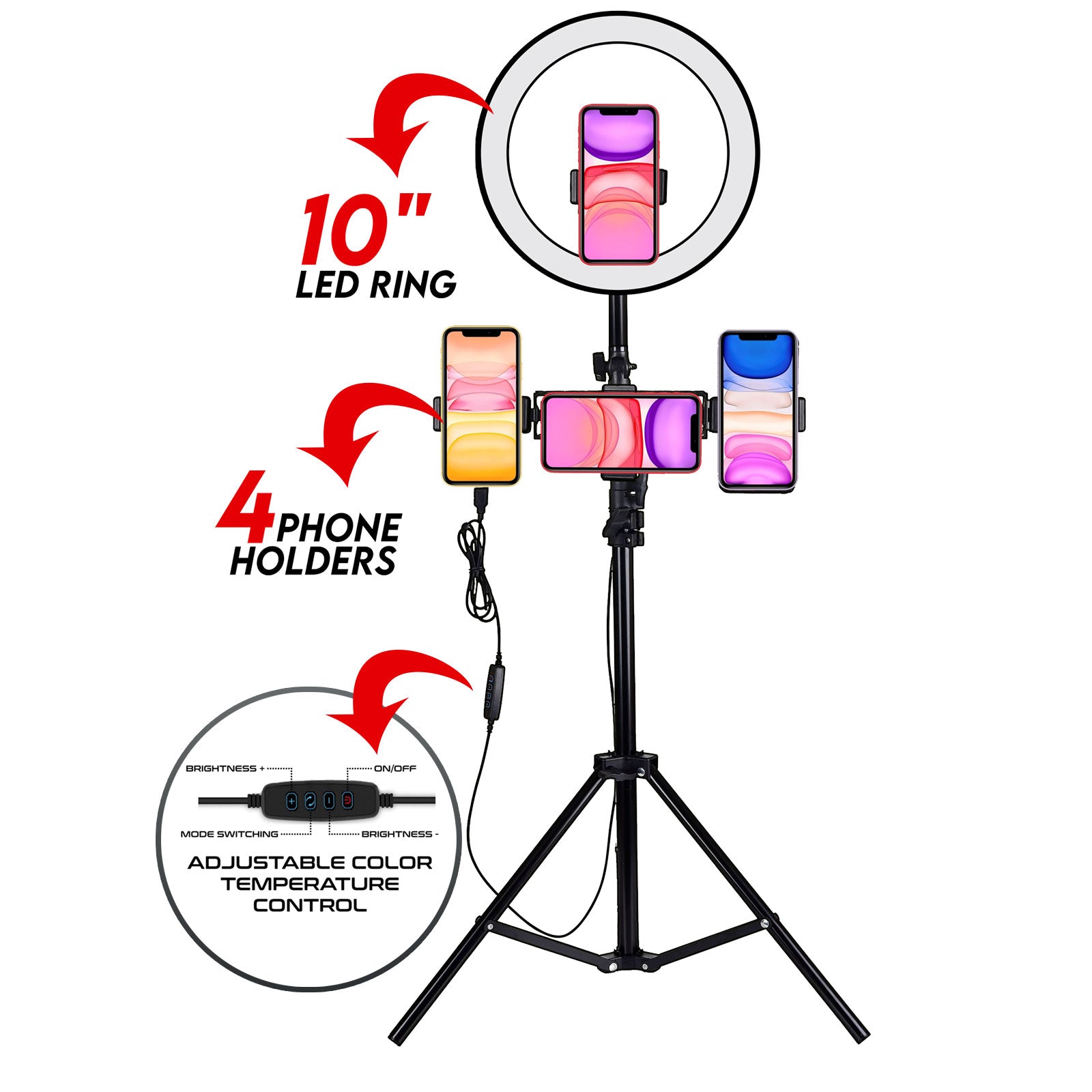 Blastking IP-LED Ring Influencer Stand and LED