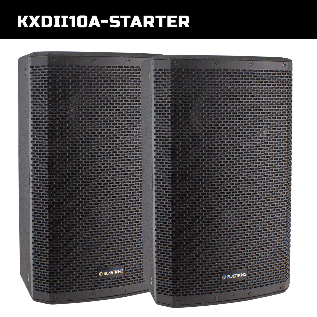 Blastking KXDII10A-STARTER (2) 10” Active Loudspeaker 1000 Watts Class-D Bi Amp DSP Mode